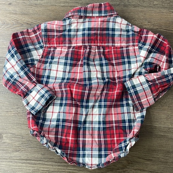 BabyGap Toddler Boys Red Blue White Plaid Button Up Collared Shirt, size 2 years - Picture 8 of 9